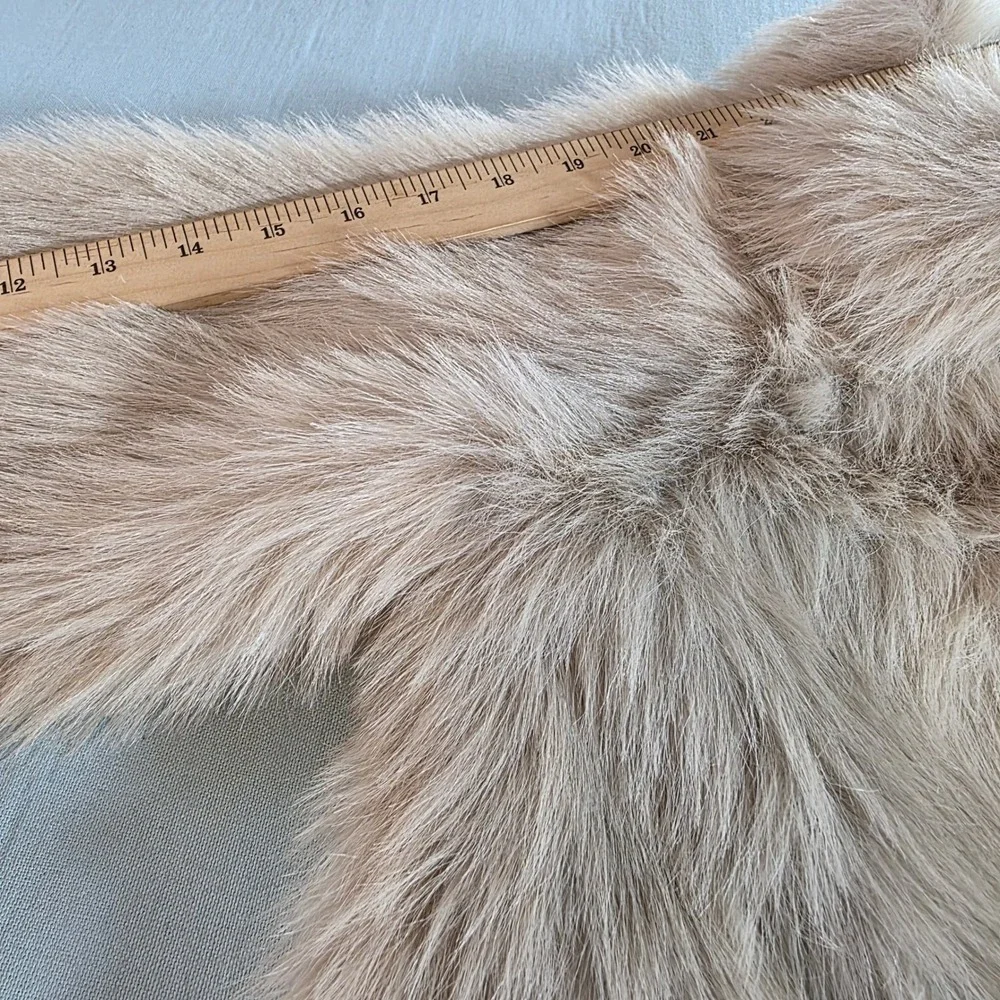 Abercrombie Kids Tan Faux Fur Jacket Size 11/12 Beige Plush Coat